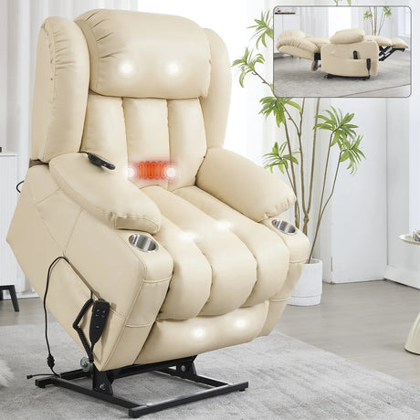Dual Motor Power Lift Recliner Chair With Massage Heating - Omega Lifestyles