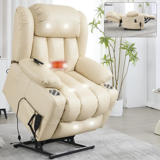 Dual Motor Power Lift Recliner Chair With Massage Heating - Omega Lifestyles