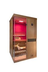 Two-Person African Mahogany Indoor Steam Sauna Room - Omega Lifestyles