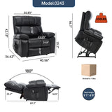 Medium Firm Faux Leather Power Lift Massage Recliner Chair - Omega Lifestyles