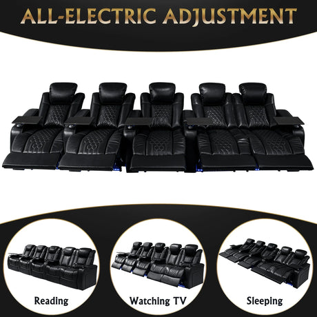 Ultra-Plush Genuine Leather Power Recliner With RGB Lighting - Omega Lifestyles