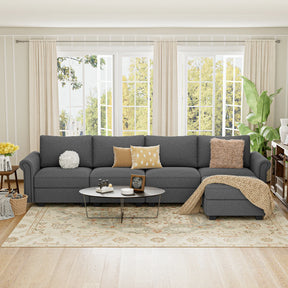 Modular 5-Seater Memory Foam Sectional Sofa Couch - Omega Lifestyles