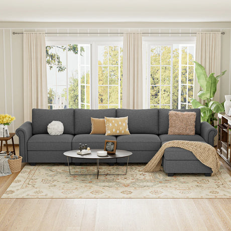 Modular 5-Seater Memory Foam Sectional Sofa Couch - Omega Lifestyles