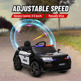 12V Remote Control Kids Electric Police Car With Suspension - Omega Lifestyles