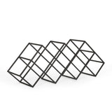 Modern Industrial Iron 7-Bottle Tabletop Wine Rack - Omega Lifestyles