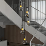 5-Light Adjustable Raindrop Glass Cluster Pendant Chandelier - Omega Lifestyles