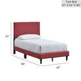 Twin Upholstered Adjustable Height Red Bed Frame - Omega Lifestyles