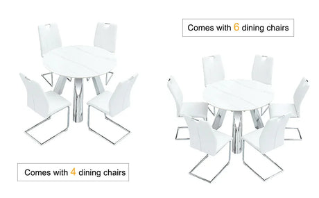 42-Inch Round Sintered Stone Dining Table With Chairs - Omega Lifestyles