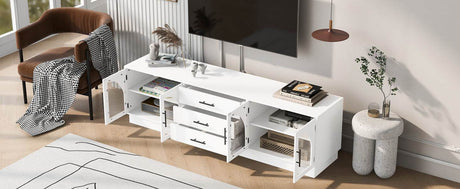 Modern Minimalist White MDF TV Stand With Storage - Sleep Galleria