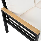 5-Piece Acacia Wood Iron Frame Patio Furniture Set - Omega Lifestyles