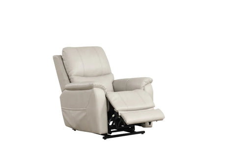 Contemporary Style Lift Chair Aesthetic Design Saddle Arms Wired Controller USB Port Steel Seat Box Light Gray Finish - Omega Lifestyles