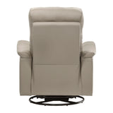 Latte Genuine Leather Swivel Glider Reclining Chair - Omega Lifestyles