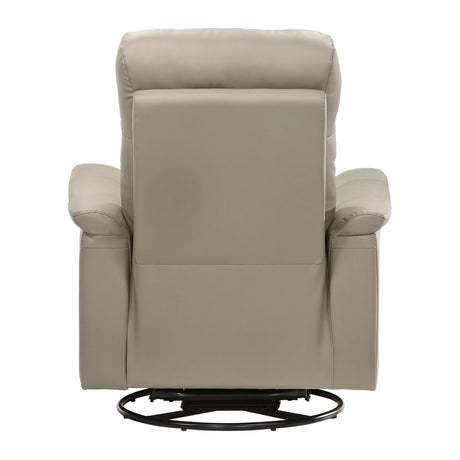Latte Genuine Leather Swivel Glider Reclining Chair - Omega Lifestyles