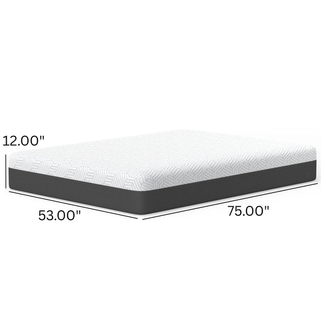 Full Soft 12-Inch Pur Chill Cooling Memory Foam Mattress - Omega Lifestyles