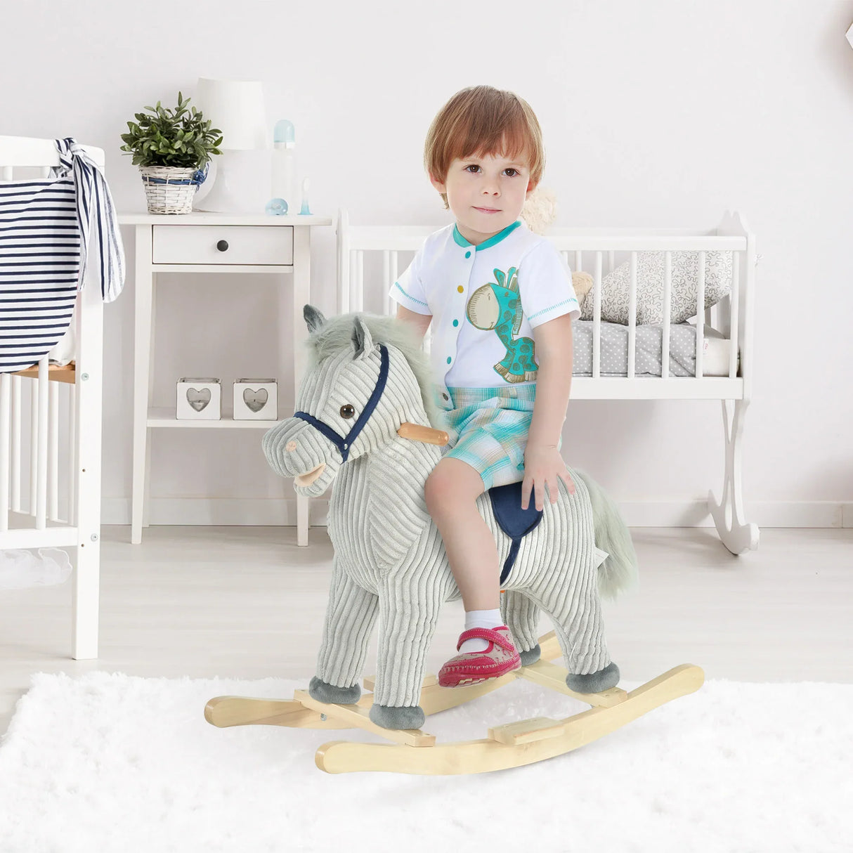 Plush Kids Rocking Horse With Realistic Sounds - Omega Lifestyles