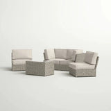 Modular 5-Piece Weather-Resistant Wicker Patio Seating Set - Omega Lifestyles