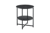 Small Round 2-Tier MDF Iron Farmhouse End Table - Omega Lifestyles