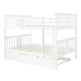 Full Over Full Solid Wood Bunk Bed With Trundle - Omega Lifestyles