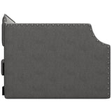 Gray Linen Upholstered Twin Daybed With Trundle - Omega Lifestyles