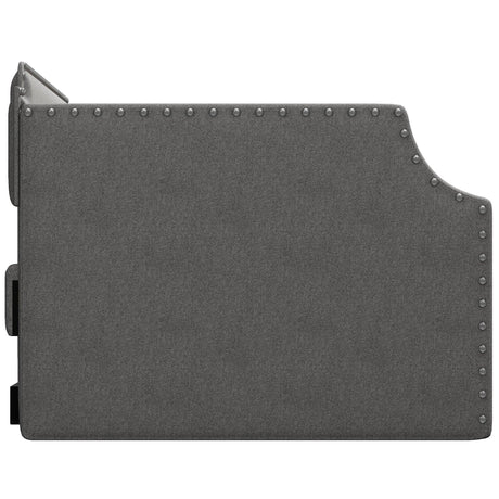 Gray Linen Upholstered Twin Daybed With Trundle - Omega Lifestyles