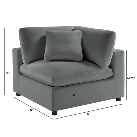 Modern Plush Down Feather Corner Wedge Chair - Omega Lifestyles