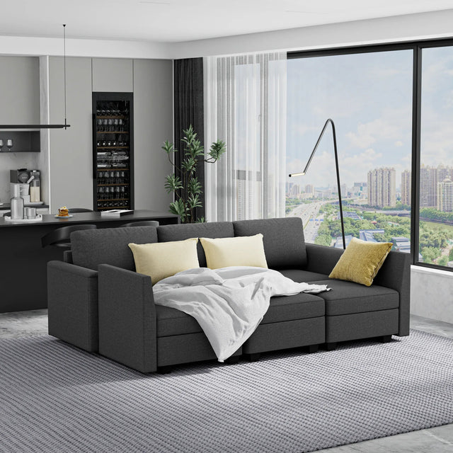 Modern 5-Seater Modular Sectional Sofa With Storage - Omega Lifestyles
