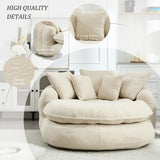 Oversized Chenille Memory Foam Bean Bag Sofa With Pillows - Omega Lifestyles
