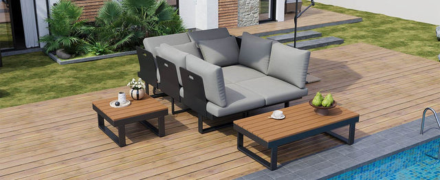 Adjustable Reclining Outdoor Sectional Patio Furniture Set - Omega Lifestyles
