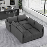 Modern U-Shaped 6-Seater Modular Sectional Sofa With Storage - Omega Lifestyles