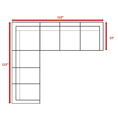 Weather-Resistant 122-Inch Wicker Outdoor Patio Sectional - Omega Lifestyles