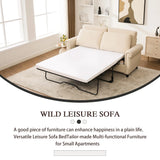 Modern Linen 2-in-1 Sleeper Sofa Bed With Memory Foam Mattress - Omega Lifestyles