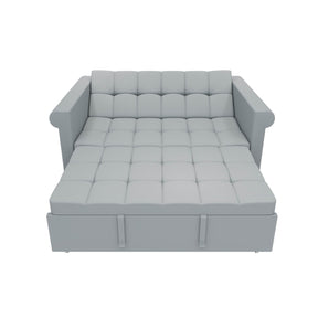 Gray Velvet Loveseat With Adjustable Backrest And Sleeper - Omega Lifestyles