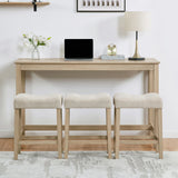 4-Piece Light Oak Bar Table Set With Power Outlet - Omega Lifestyles