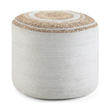 Round Hand Braided Jute Pouf With Polystyrene Filling - Omega Lifestyles