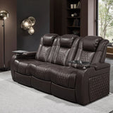 Genuine Leather Power Recliner With RGB LED Lighting - Omega Lifestyles