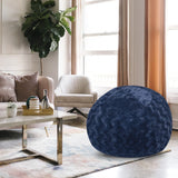 Navy Faux Fur Memory Foam Bean Bag Chair - Omega Lifestyles