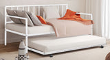Full Contemporary White Metal Daybed With Trundle - Omega Lifestyles