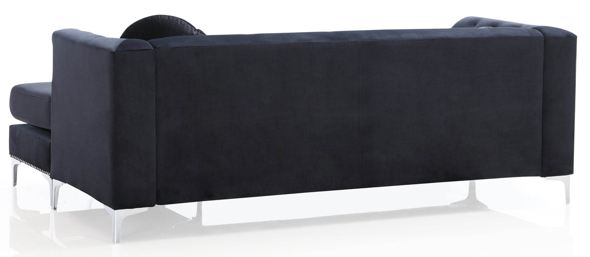 Mid Century Velvet 3-Seat Sofa Chaise - Omega Lifestyles