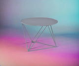 Metal Gray Round Display Utility Accent Table - Omega Lifestyles