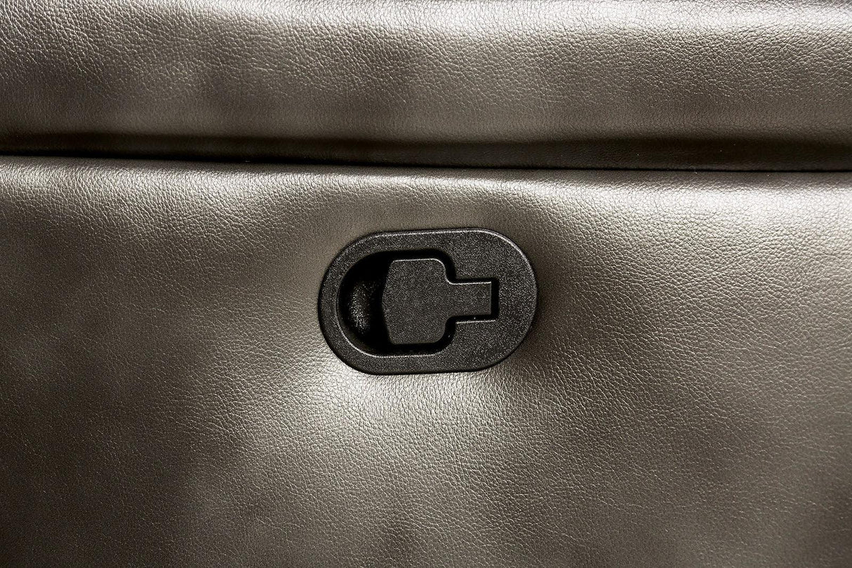 Transitional Dark Gray Leatherette Standalone Glider Recliner Chair - Omega Lifestyles