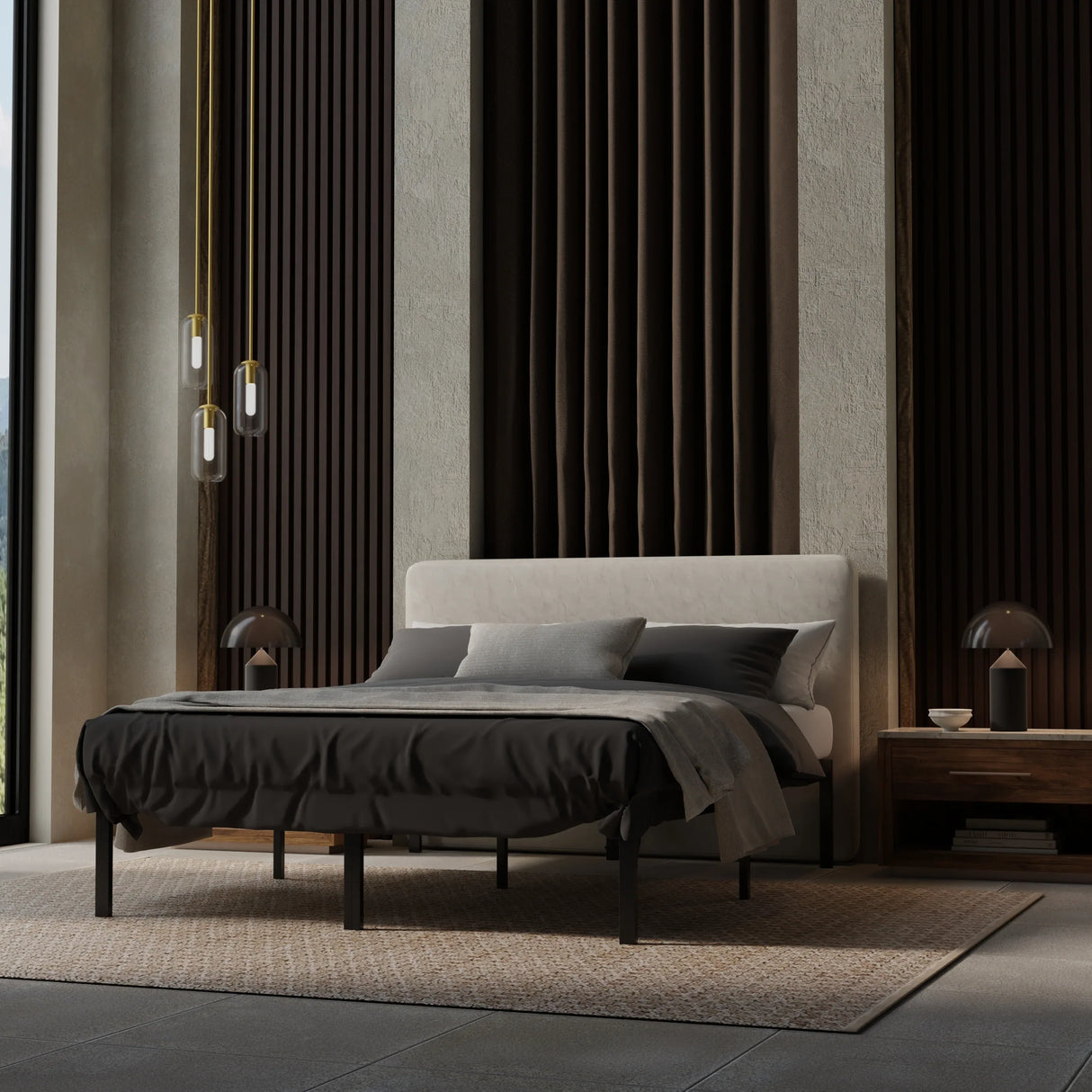 Heavy-Duty Modern Steel King Platform Bed Frame - Omega Lifestyles