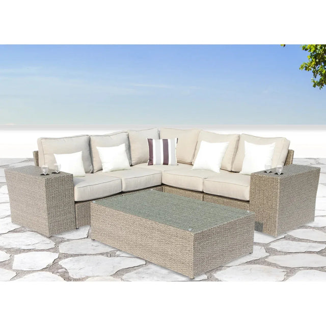 8-Piece Fully Assembled Outdoor Wicker Sectional Set With Cushions - Omega Lifestyles