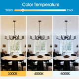 8-Light Matte Black Metal Farmhouse Chandelier Adjustable Height - Omega Lifestyles