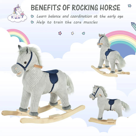Plush Kids Rocking Horse With Realistic Sounds - Omega Lifestyles