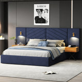 Queen Modern Velvet Upholstered Platform Bed Frame - Omega Lifestyles