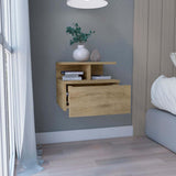 Modern Wall-Mounted Floating Nightstand With Drawer and Shelf - Omega Lifestyles