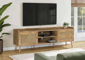 72-Inch Transitional Walnut Laminate TV Stand Console - Omega Lifestyles