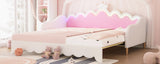 Twin Extending Upholstered Princess Daybed With LED Lights - Omega Lifestyles