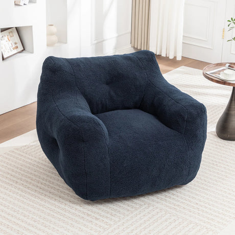 High-Density Foam Teddy Bean Bag Chair With Armrests - Omega Lifestyles