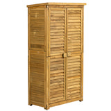 Outdoor Wood Storage Cabinet With Lockable Door